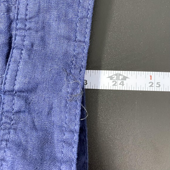 Jones New York Jacket Womens XL Blue 100% Linen Snap Front Denim Style Coastal - Picture 11 of 14